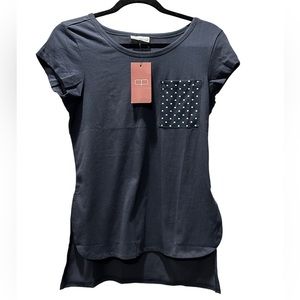 Apparel NY Polka Dot Short Sleeve Shirt Top Small NEW NWT